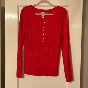 Chico’s Tomato Red Ribbed Women's Top